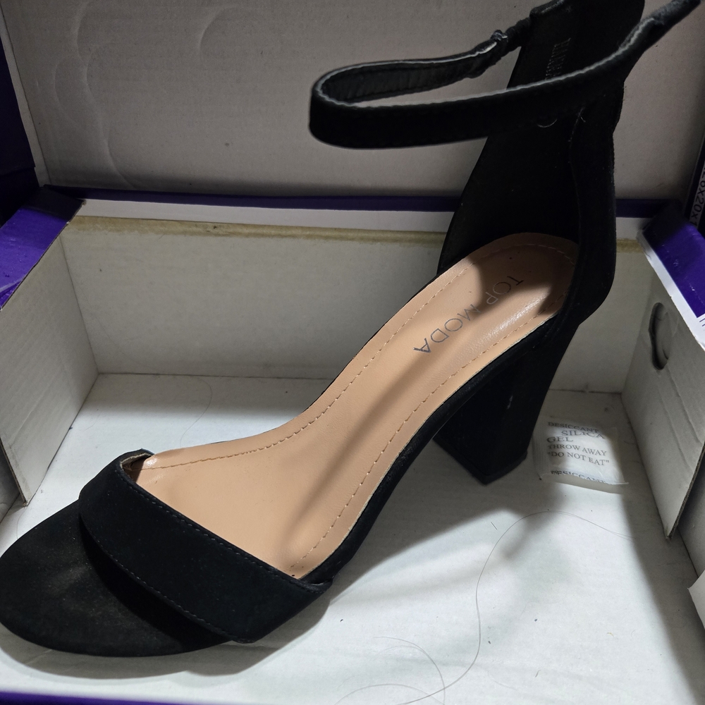 Top Moda Black Women's Heeled Sandals